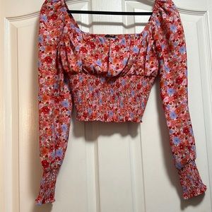 MOVING SALE - Forever 21 floral smocked blouse top